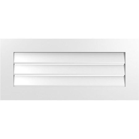 Vertical Surface Mount PVC Gable Vent: Functional, W/ 3-1/2W X 1P Standard Frame, 36W X 16H